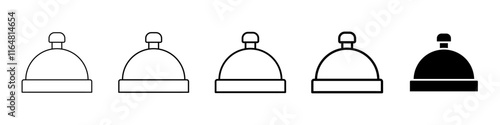 desk bell icon Simple thin line logo set