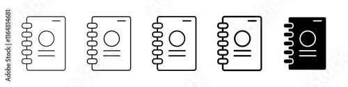 diary icon Simple thin line logo set