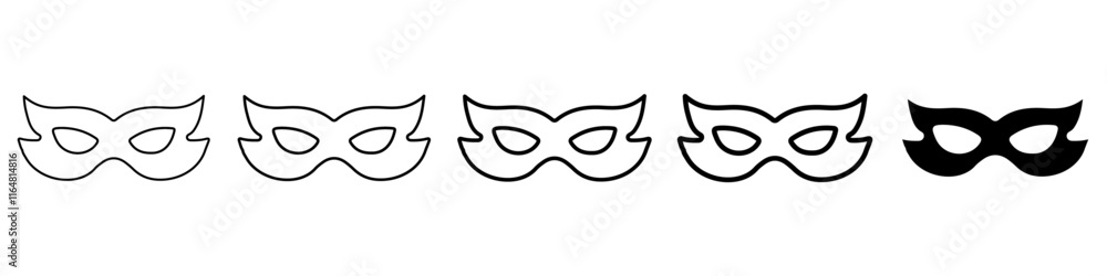 fancy mask icon Simple thin line logo set fancy mask icon Simple thin line logo set