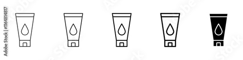 facewash icon Simple thin line logo set