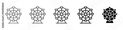 ferris wheel icon Simple thin line logo set