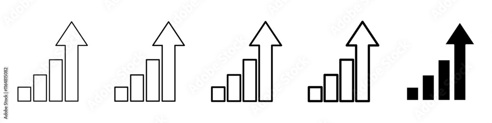 growth icon Simple thin line logo set growth icon Simple thin line logo set