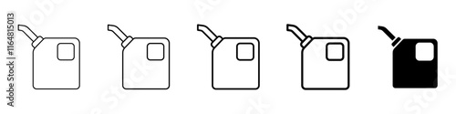 fuel can icon Simple thin line logo set