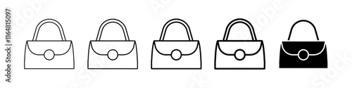 hand bag icon Simple thin line logo set
