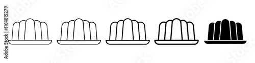 jelly icon Simple thin line logo set