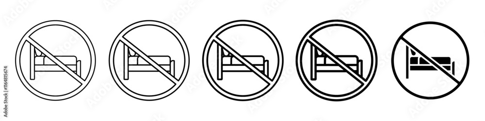 no bed icon Simple thin line logo set no bed icon Simple thin line logo set