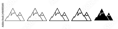 mountain icon Simple thin line logo set