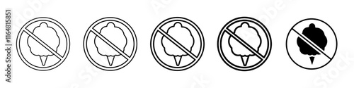 no cotton candy icon Simple thin line logo set