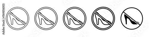 no heels icon Simple thin line logo set