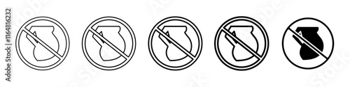 no pregnent icon Simple thin line logo set