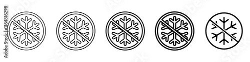 no snowflake icon Simple thin line logo set