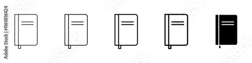 notebook icon Simple thin line logo set