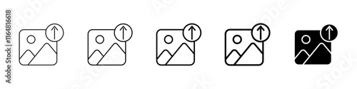 photo upload icon Simple thin line logo set