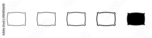 pillow icon Simple thin line logo set