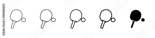 ping pong icon Simple thin line logo set