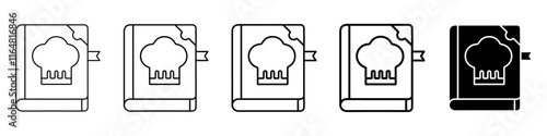recipe book icon Simple thin line logo set
