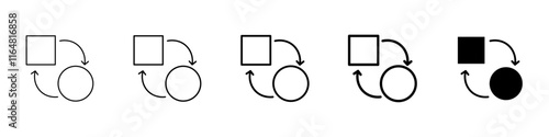 replace icon Simple thin line logo set