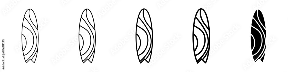 surf board icon Simple thin line logo set surf board icon Simple thin line logo set