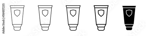 sunscreen icon Simple thin line logo set