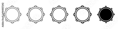 tambourine icon Simple thin line logo set