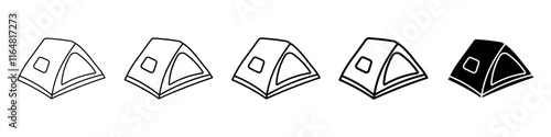 tent icon Simple thin line logo set