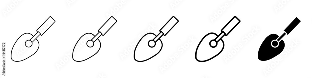 trowel icon Simple thin line logo set trowel icon Simple thin line logo set