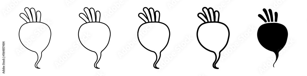 turnip icon Simple thin line logo set turnip icon Simple thin line logo set
