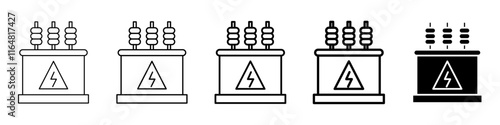 transformer icon Simple thin line logo set