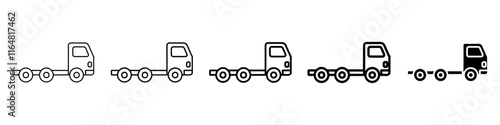 truck icon Simple thin line logo set