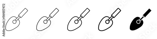 trowel icon Simple thin line logo set