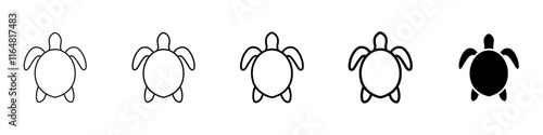 turtle icon Simple thin line logo set