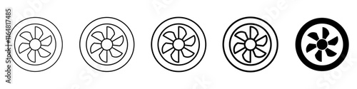 turbo fan icon Simple thin line logo set