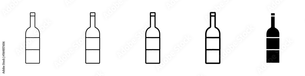 wine bottle icon Simple thin line logo set wine bottle icon Simple thin line logo set