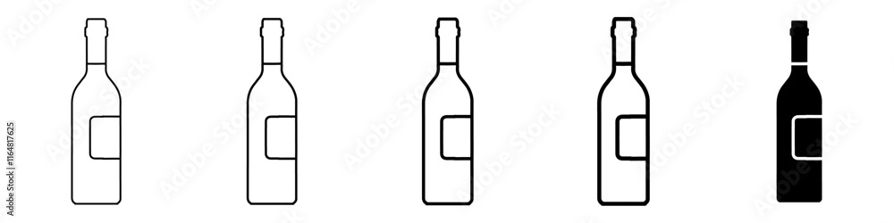 wine icon Simple thin line logo set wine icon Simple thin line logo set
