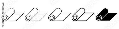 yoga mat icon Simple thin line logo set