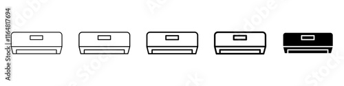 ac icon Simple thin line logo set