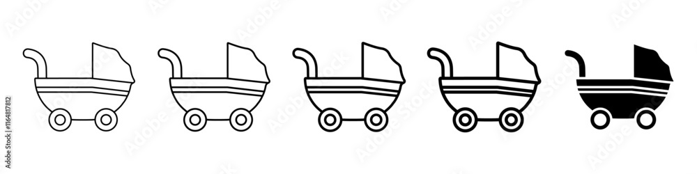baby cart icon Simple thin line logo set baby cart icon Simple thin line logo set