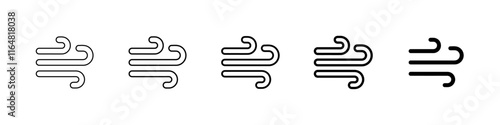 breeze icon Simple thin line logo set