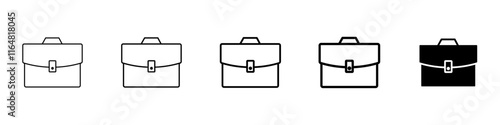 briefcase icon Simple thin line logo set