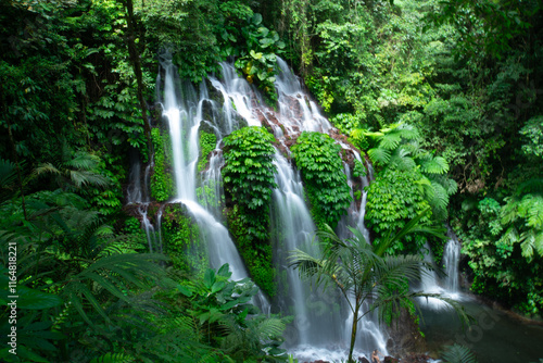 Banyu Wana Amertha Waterfall in Buleleng, Bali, Indonesia.