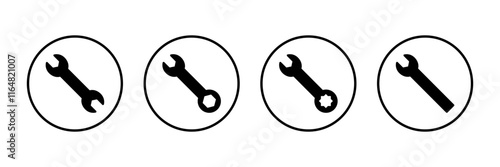wrench icon vector isolated on white background. Wrench vector icon. Spanner symbol