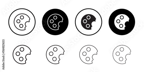 Biscuit icon Thin line vector illustration set