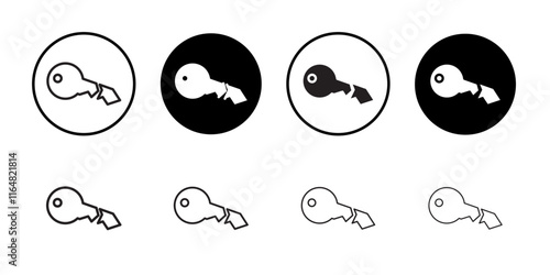 Broken key icon Thin line vector illustration set