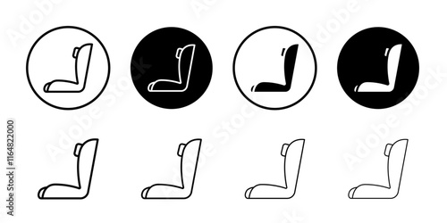 Car seat icon Thin line vector illustration set