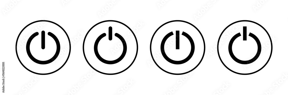 Power icon vector isolated on white background. Power Switch Icon. Start power icon Power icon vector isolated on white background. Power Switch Icon. Start power icon
