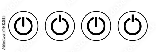 Power icon vector isolated on white background. Power Switch Icon. Start power icon