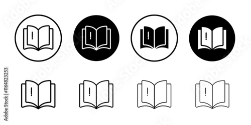 guide book icon Thin line vector illustration set