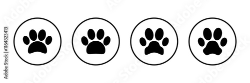 Paw icon vector isolated on white background. Paw Print icon