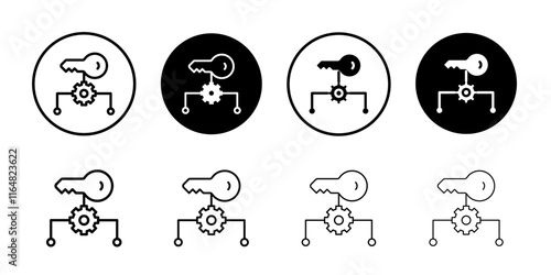 Key factor icon Thin line vector illustration set