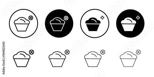 Lack of appetite icon Thin line vector illustration set